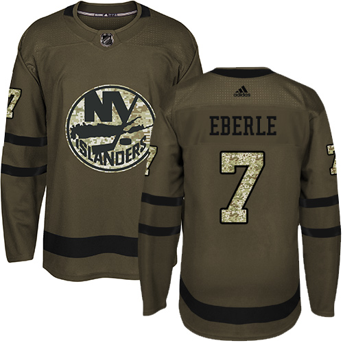 Adidas Islanders #7 Jordan Eberle Green Salute to Service Stitched Youth NHL Jersey